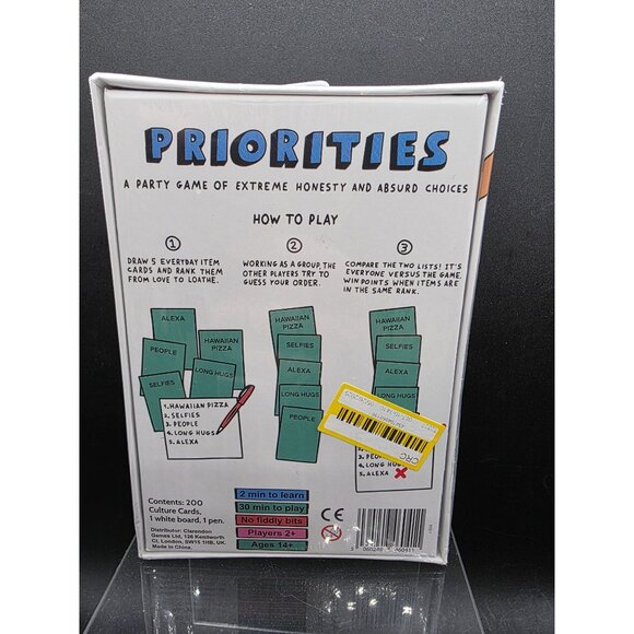 Priorities Card Game By Clarendon Games  Absurd Choices & Extreme Honesty  For A - Picture 2 of 5